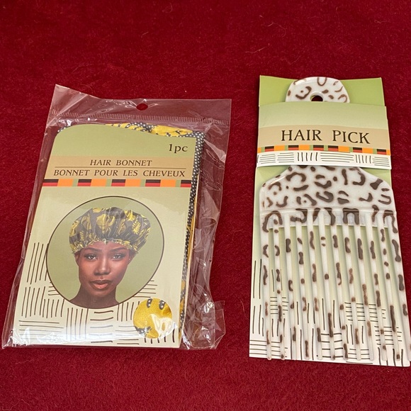 African Print 🇬🇭 Hair Bonnet & Hair Pick 🪮  Bundle - Picture 4 of 4